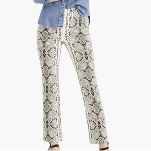 J. CREW Kickout crop pant in snakeskin size 25